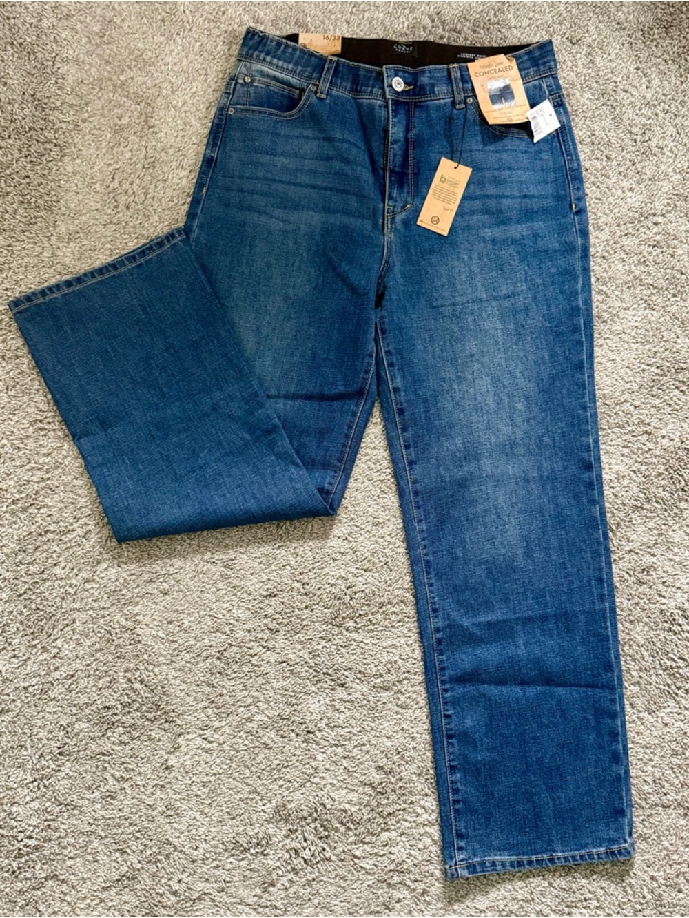 Curve Appeal Medium-Wash Tummy Control Jeans (Size 16/33 Length) NWT